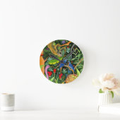 Kunst der Whimsiktiere Runde Wanduhr (Zuhause)