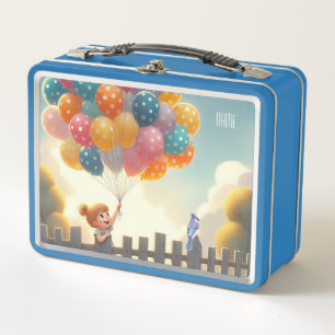 Kunst der Whimsistischen/niedlichen Ballonmädchen Metall Brotdose