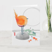 KUNST DER ZEN Aquarell Vogelkunstkarten Dankeskarte (Vorderseite)