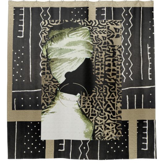 Kunst des afrikanischen Souls Duschvorhang (Vorderseite)