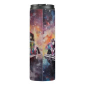 Kunst des Aquarellwagens Thermosbecher (Rückseite)