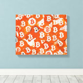 Kunst des Bitcoin (#1) Ölgemälde Leinwanddruck (Insitu (Holzboden))