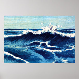 Kunst des blauen Ozeans Poster