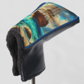 Kunst des karibischen/tropischen Strandschiffes Golf Headcover (3/4 Vorderseite)