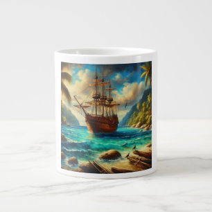 Kunst des karibischen/tropischen Strandschiffes Jumbo-Tasse