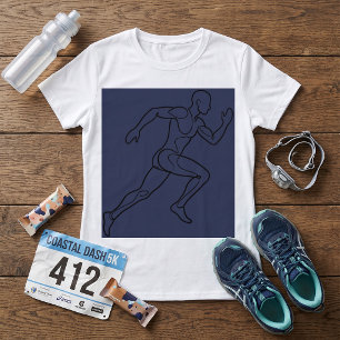 Kunst des kontinuierlichen Linien Sprinter Laufend T-Shirt