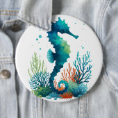 Kunst des nautischen Seepferds/des Strandes/der Kü Button (Beispiel)