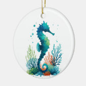 Kunst des nautischen Seepferds/des Strandes/der Kü Keramik Ornament (Links)