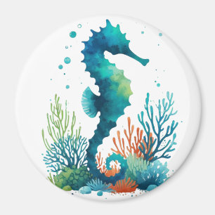 Kunst des nautischen Seepferds/des Strandes/der Kü Magnet