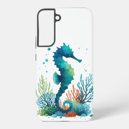 Kunst des nautischen Seepferds/des Strandes/der Kü Samsung Galaxy Hülle (Rückseite)