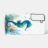 Kunst des nautischen Seepferds/des Strandes/der Kü Samsung Galaxy Hülle (Rückseite (Horizontal))
