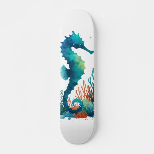 Kunst des nautischen Seepferds/des Strandes/der Kü Skateboard (Vorne)