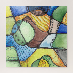 Kunst des Neurografischen Quadrats Puzzle