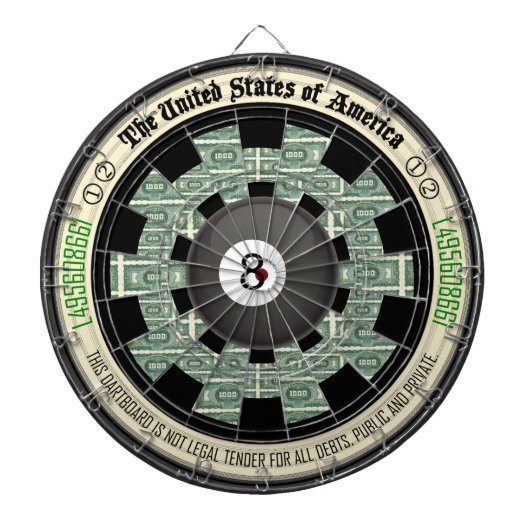 Kunst des Papiergeld-8-Ball Dartscheibe (vorne)