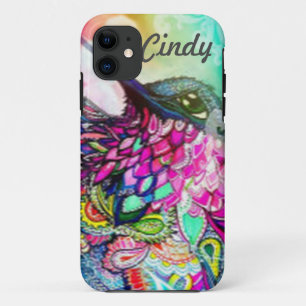 Kunst des persönlichen Zen-Tangles für Kolibris iPhone 11 Hülle