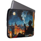 Kunst des Pfeiferauchen (Balkon #2) Ölgemälde Laptopschutzhülle (Vorne Rechts)
