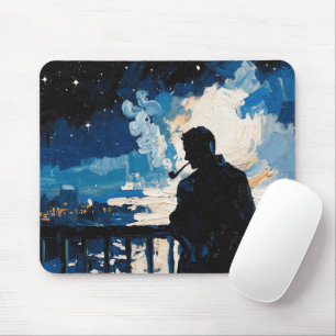 Kunst des Pfeiferauchen (Balkon #3) Ölgemälde Mousepad