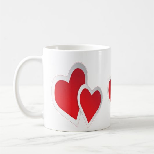Kunst des Roten Herzens Kaffeetasse (Links)