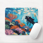 Kunst des Tauchsports (#2) Ölgemälde Mousepad (Mit Mouse)