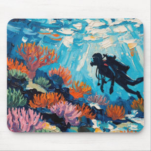 Kunst des Tauchsports (#2) Ölgemälde Mousepad