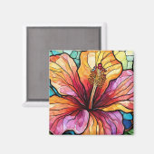 Kunst des tropischen Hibiskus Magnet (Vorderseite/Rückseite)