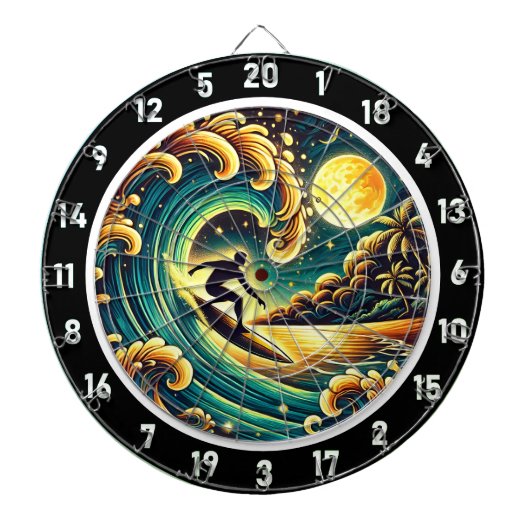 Kunst des tropischen Surfer Energy Room Dartscheibe (vorne)