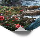 Kunst des Wasserfalls Foto Poster (Ecke)