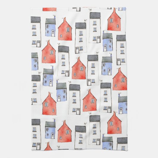 Kunst des Wasserfarbenhauses Geschirrtuch (Vertikal)