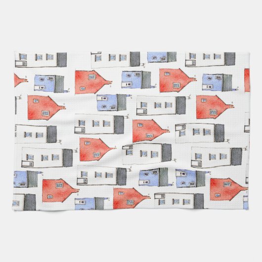 Kunst des Wasserfarbenhauses Geschirrtuch (Horizontal)