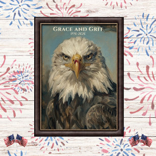 Kunst des Weißkopfseeadlers 'Grace and Grit 1776' Poster