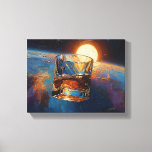 Kunst des Whiskeys: Im Weltraum (Gemälde Nr. 5) Leinwanddruck