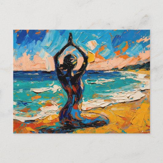Kunst des Yoga (#1) Ölgemälde Postkarte (Vorderseite)
