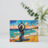 Kunst des Yoga (#1) Ölgemälde Postkarte (Stehend Vorderseite)