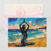 Kunst des Yoga (#1) Ölgemälde Postkarte (Vorne/Hinten)
