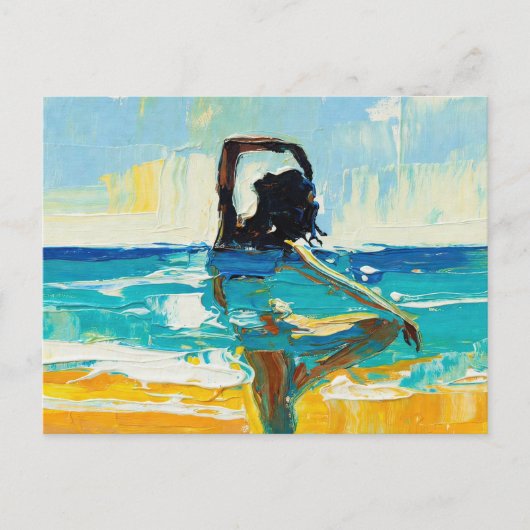 Kunst des Yoga (#2) Ölgemälde Feiertagspostkarte (Vorderseite)