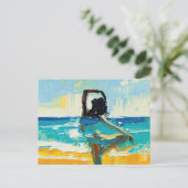 Kunst des Yoga (#2) Ölgemälde Postkarte (Stehend Vorderseite)