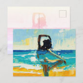 Kunst des Yoga (#2) Ölgemälde Postkarte (Vorne/Hinten)