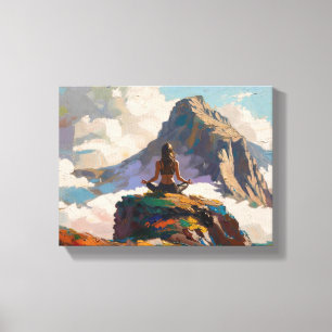 Kunst des Yoga: Ausgewogene Schönheit (Ölgemälde N Leinwanddruck