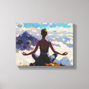 Kunst des Yoga: Ausgewogene Schönheit (Ölgemälde N Leinwanddruck