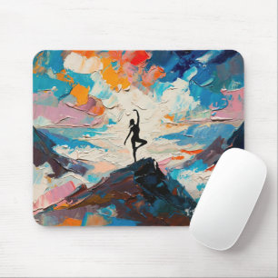 Kunst des Yoga: Ausgewogene Schönheit (Ölgemälde N Mousepad