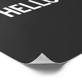 Kunst-Design in Schwarz und Weiß - Word - HELLO Poster (Ecke)