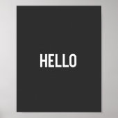Kunst-Design in Schwarz und Weiß - Word - HELLO Poster (Vorne)