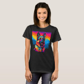 Kunst Deutsche Schäferhund Berg T-Shirt (Vorne ganz)