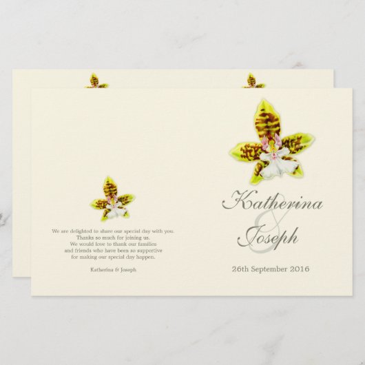 Kunst, Dichtung und Musik Blume Orchid (Vorne/Hinten)