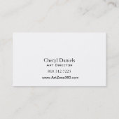 Kunst-Direktor: Entwurfs-Studio-Grafiker-Maler Visitenkarte (Rückseite)