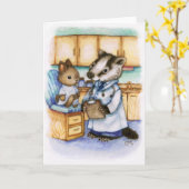 Kunst Doktor-Get Well Soon Animal niedliche Karte (Gelbe Blume)