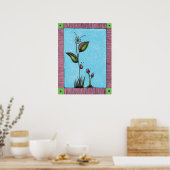 Kunst Druck, Blumen Marienkäfer Pilze Poster (Küche)