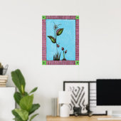 Kunst Druck, Blumen Marienkäfer Pilze Poster (Heimbüro)