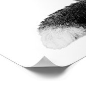 Kunst Druck Fuchs Schwarz Weiß Blumenkrone Poster (Ecke)