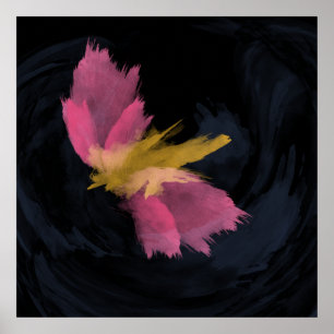 Kunst Druck, Mitternachtsflug Wasserfarbe Poster